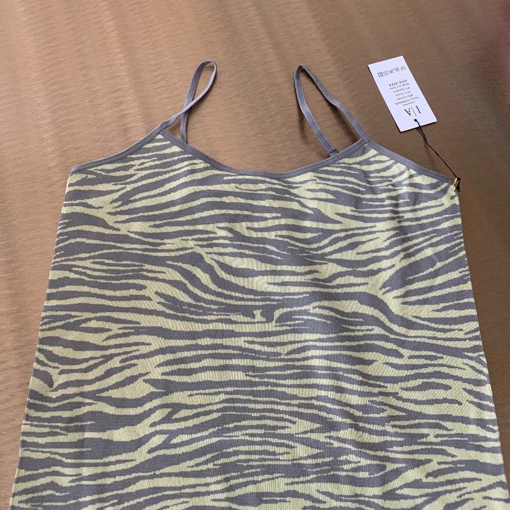 Yellow and Gray Leopard Tank Top